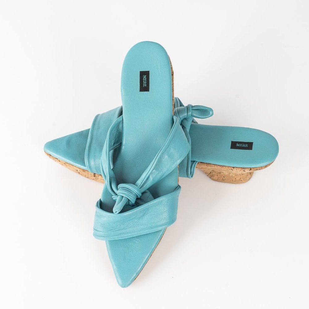 Mere France leather tie wedges - 10